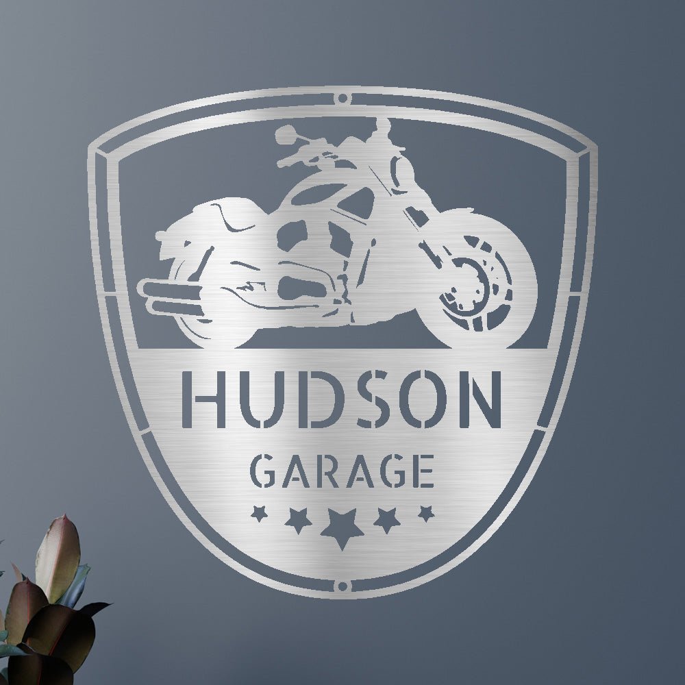 Custom Motorcycle Name Metal Sign - Personalized Biker Identity Decor