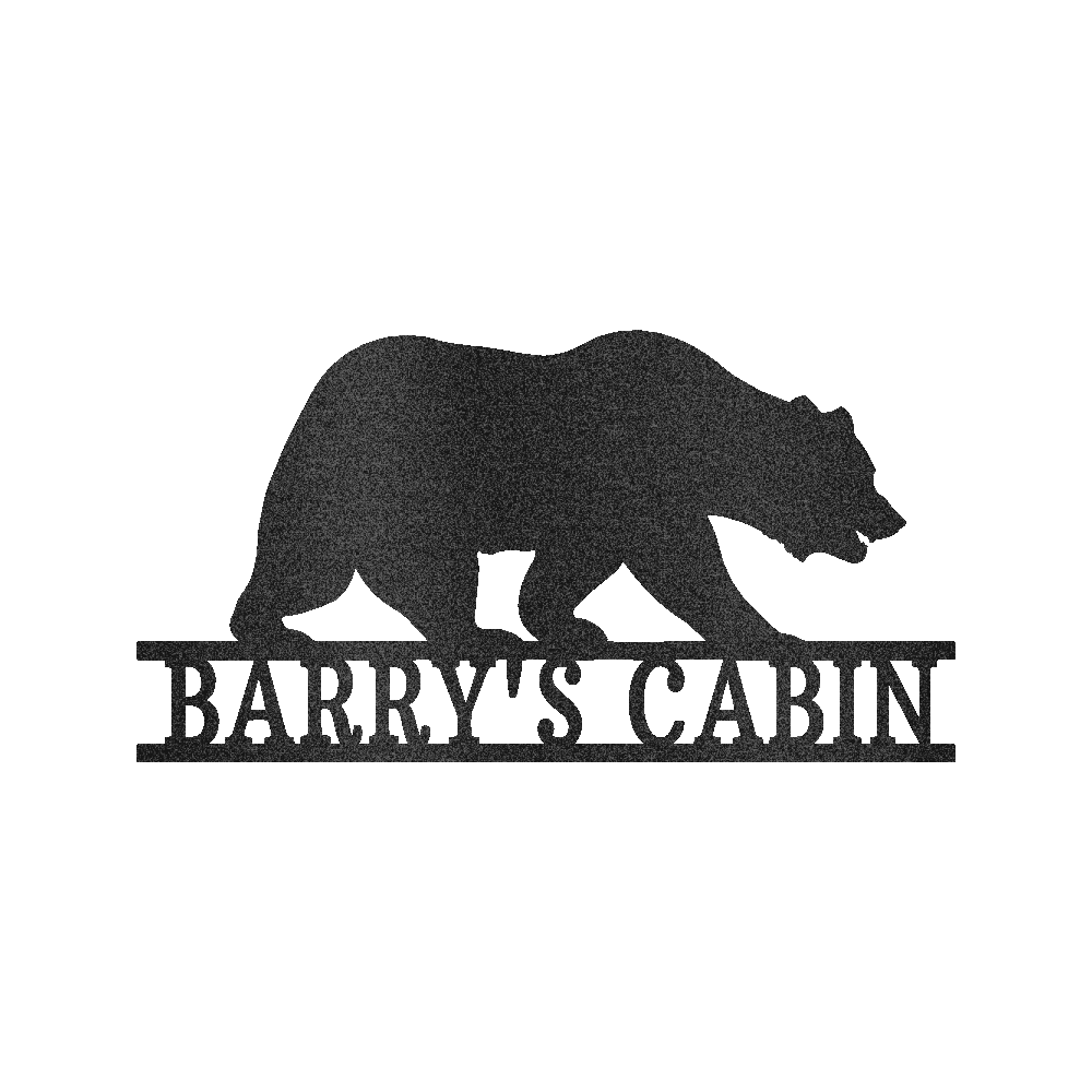 Custom Bear Metal Sign - Personalized Wildlife Strength Wall Art Gift