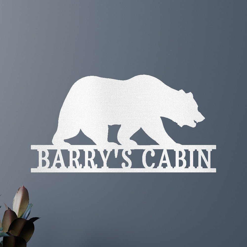 Custom Bear Metal Sign - Personalized Wildlife Strength Wall Art Gift