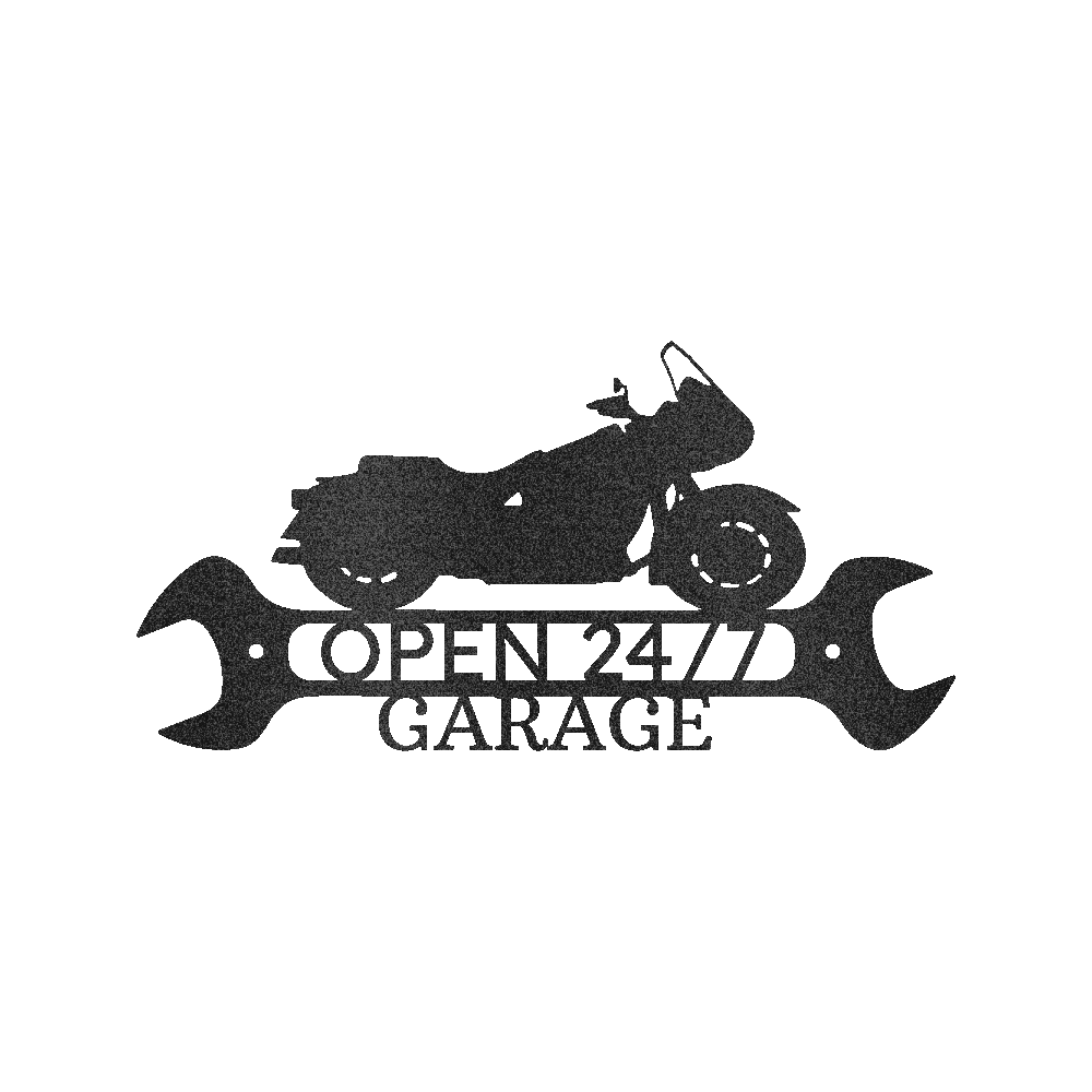 Custom Cruiser Garage Shop Metal Sign - Personalized Motorcycle Workshop Wall Art
