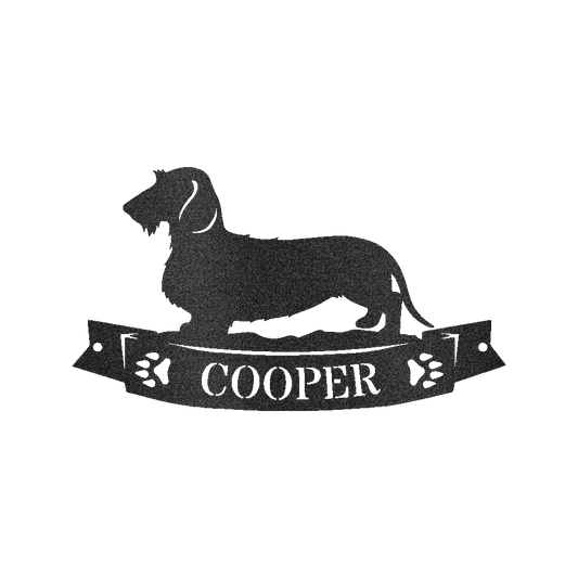 Custom Dachshund Banner Metal Sign - Personalized Wiener Dog Pride Wall Art