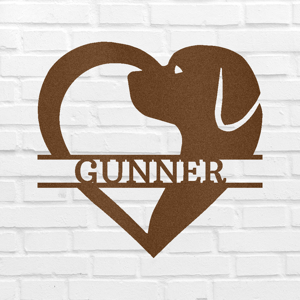 Custom Dog Love Metal Sign - Personalized Pet Memorial Forever Heart Wall Art