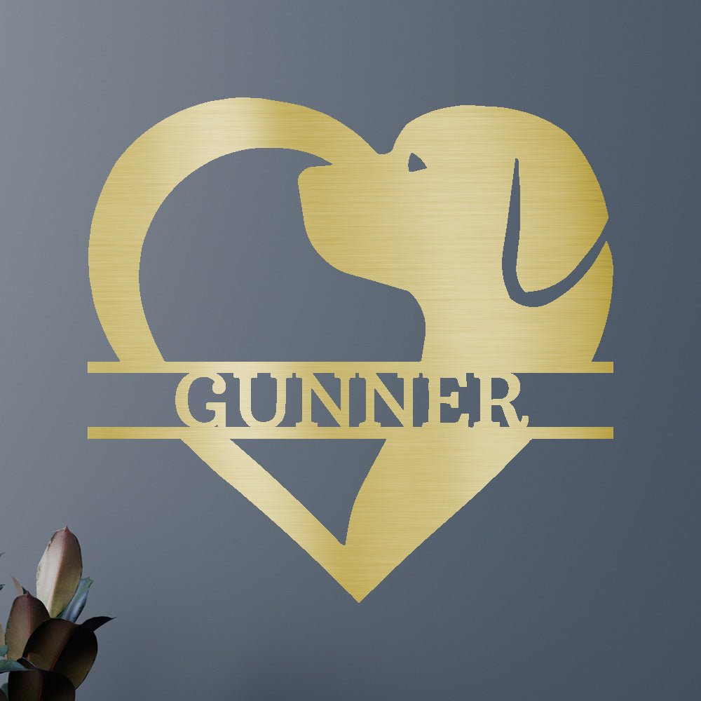Custom Dog Love Metal Sign - Personalized Pet Memorial Forever Heart Wall Art
