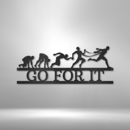 Evolution of Running Metal Sign - Personalized Marathon Runner Wall Art