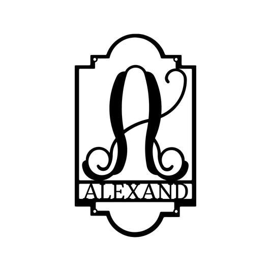 Custom Split Letter Family Name Metal Sign - Regal Monogram Home Decor