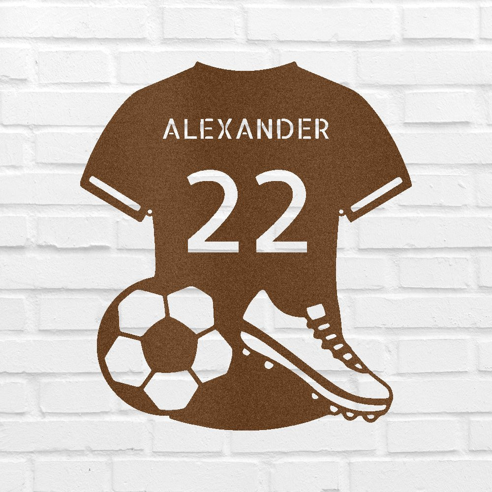 Custom Soccer Jersey Metal Sign - Personalized Football Team Player Wall Art Gift