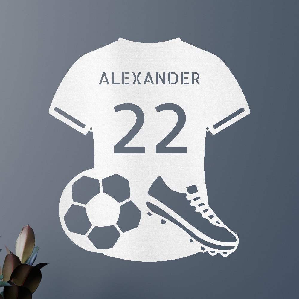 Custom Soccer Jersey Metal Sign - Personalized Football Team Player Wall Art Gift