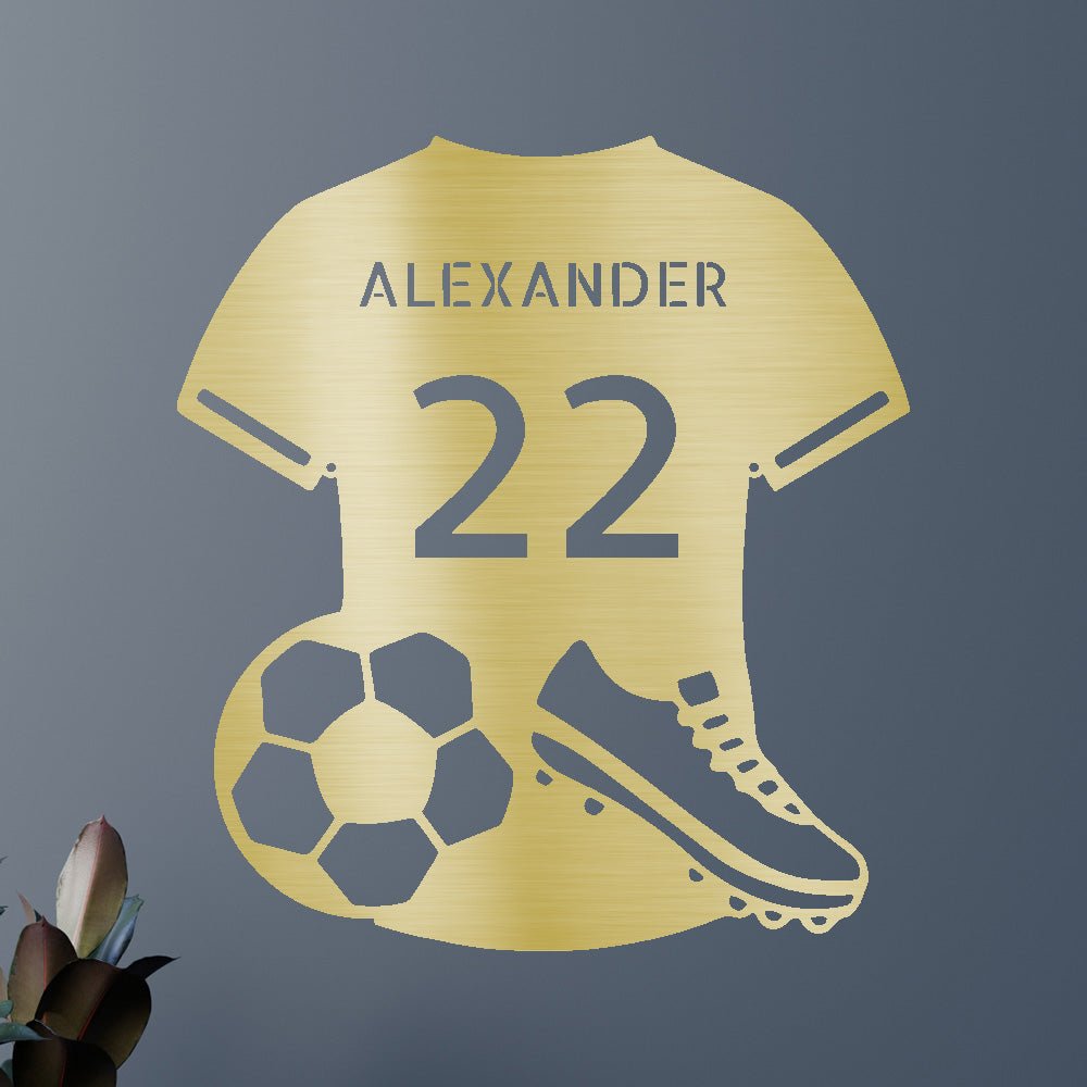 Custom Soccer Jersey Metal Sign - Personalized Football Team Player Wall Art Gift