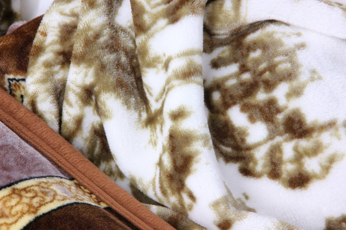 Elegant Twilight Lavender Brown Floral Flannel Mink Fleece Throw Blanket