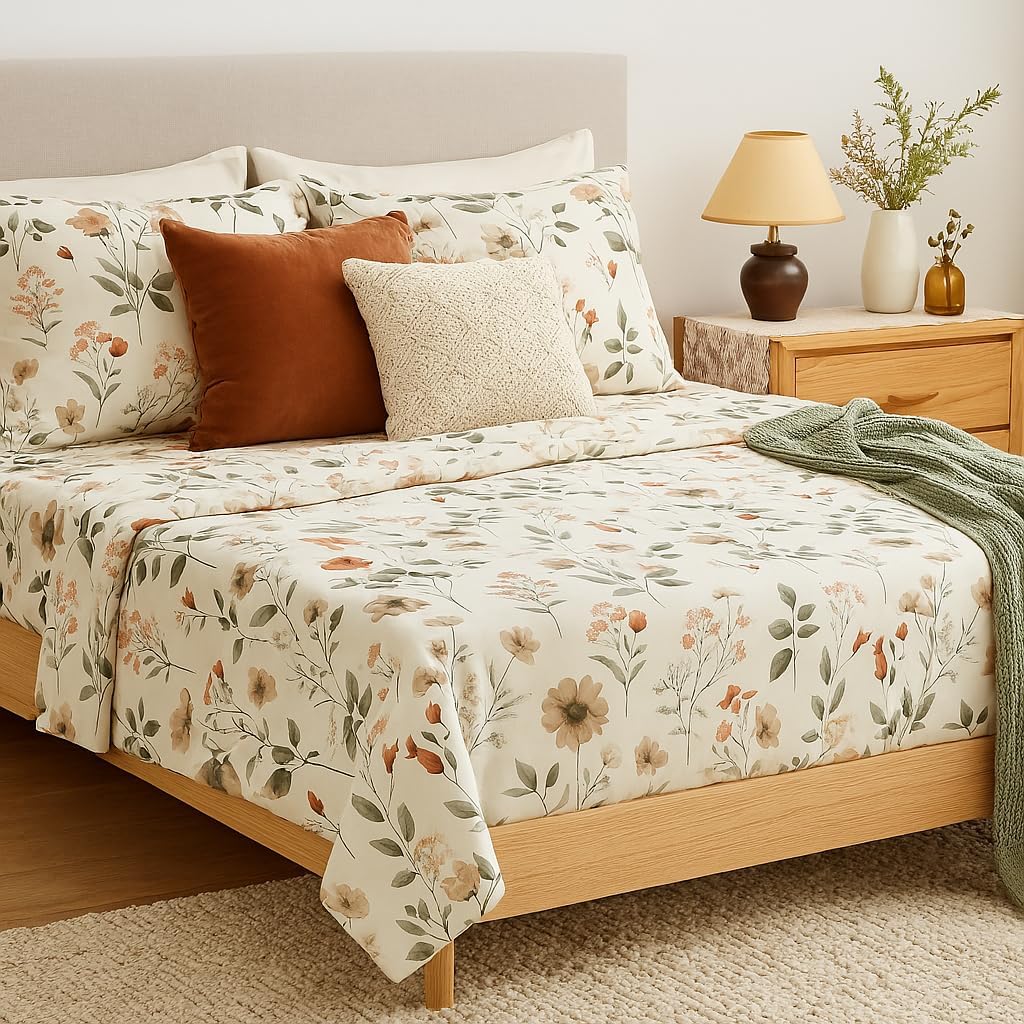 Enchanted Meadow Floral Sheet Set | Bring the Serenity of Nature to Your Bedroom