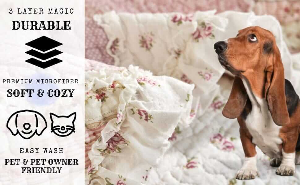 Cotton Patchwork Throw Blanket - Floral Cottage Quilted Reversible Blush Pink & Cream