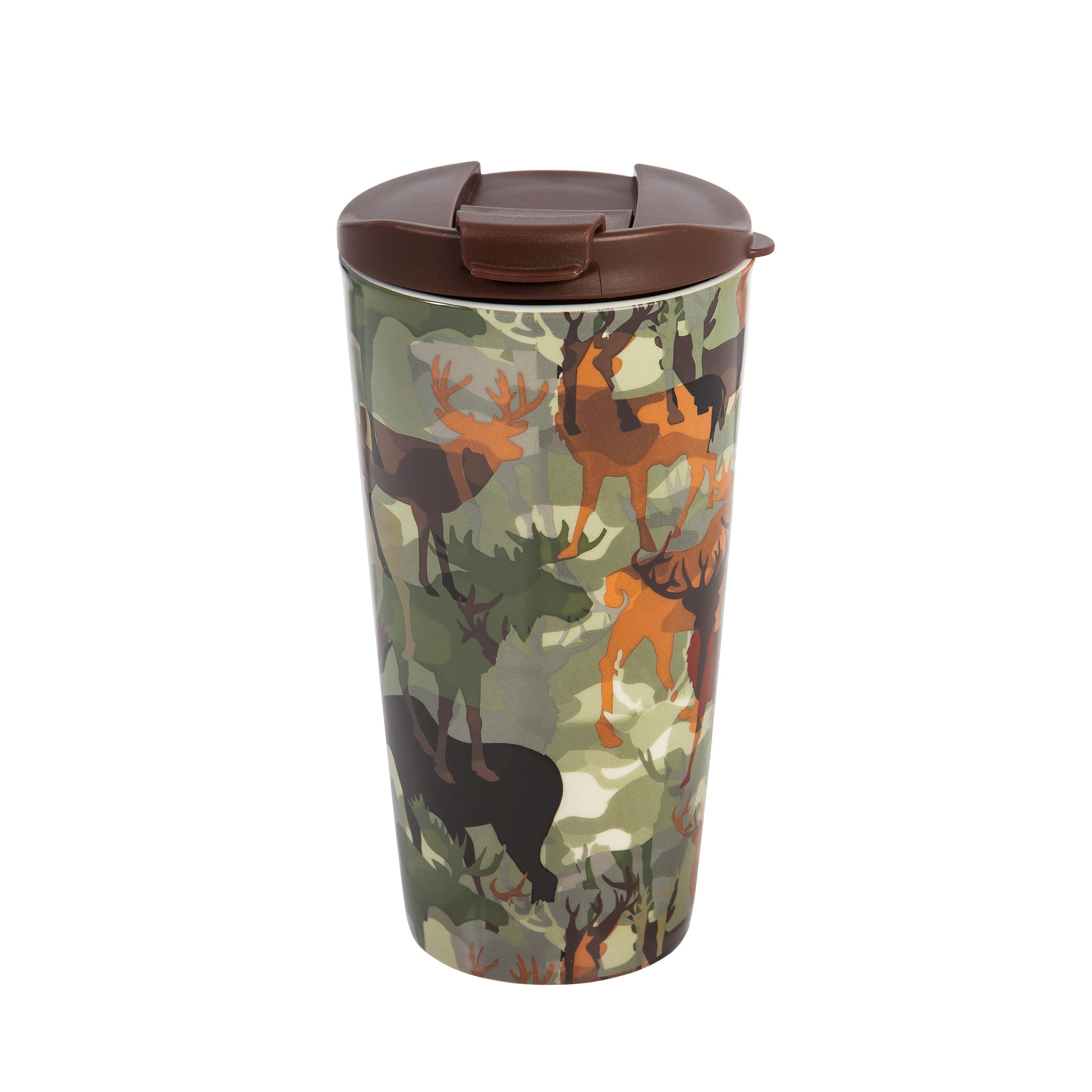 Ceramic Travel Cup, 17 OZ. ,w/box, Woodland Camouflage