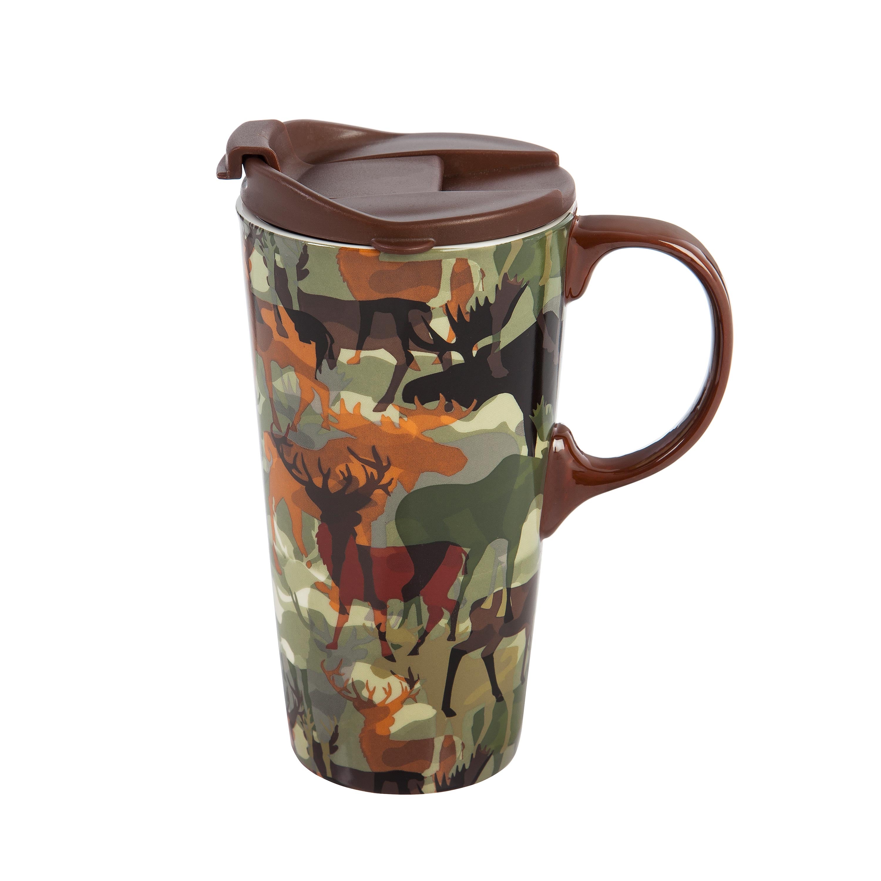 Ceramic Travel Cup, 17 OZ. ,w/box, Woodland Camouflage