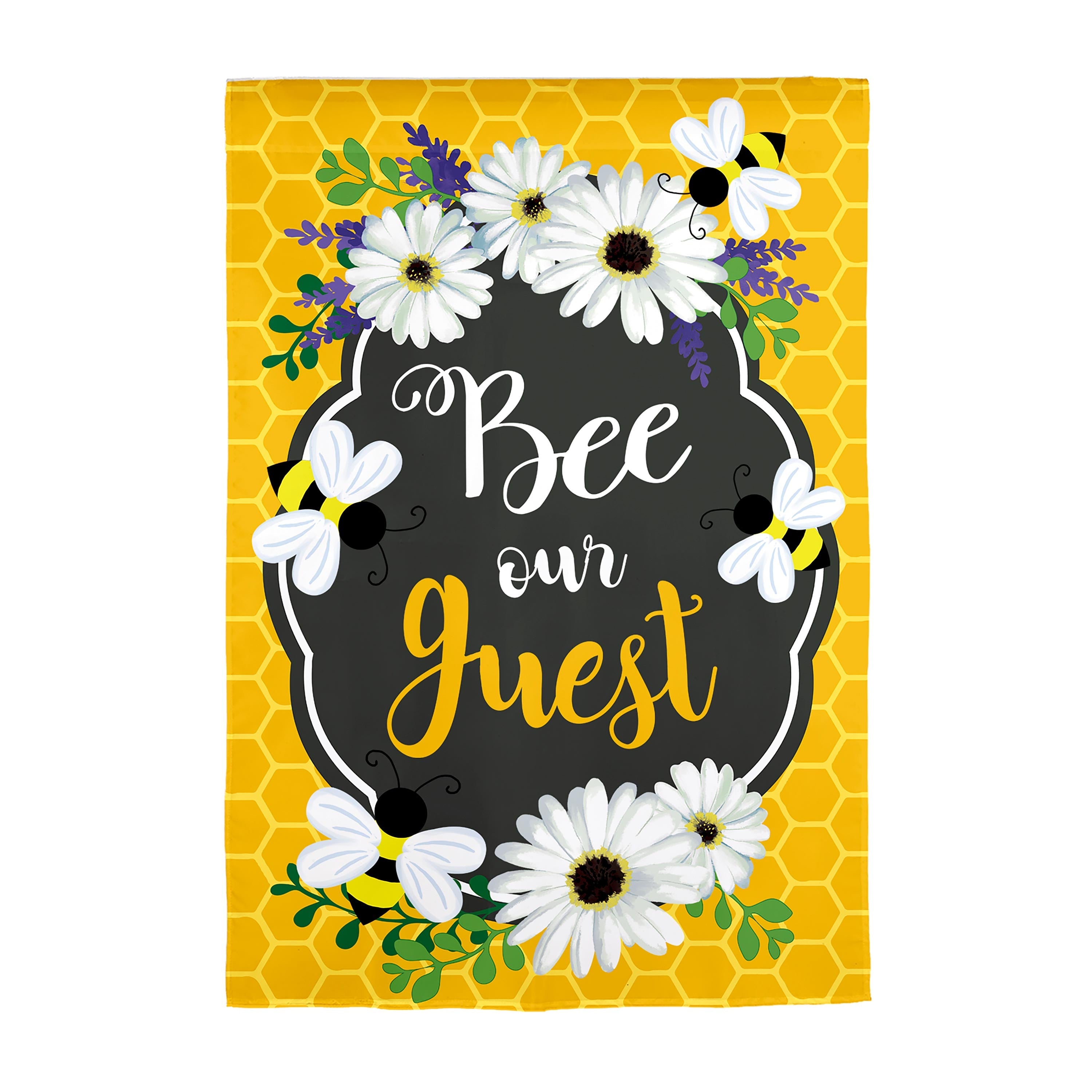 Bee Our Guest Frame Applique House Flag