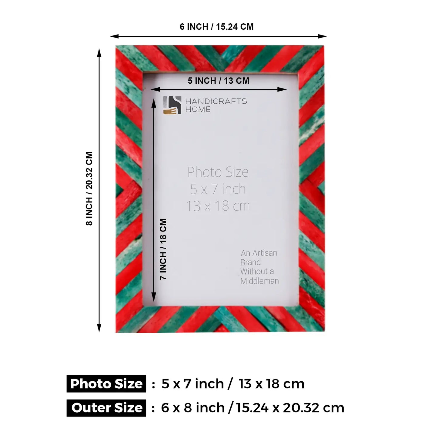 5x7 Picture Frames Combo Pack of 3- Jingle Bell Inspired Collection