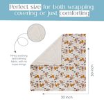Sandy and Simon 30" x 30" Sherpa Lined White Baby Blanket with Festive Animal Design