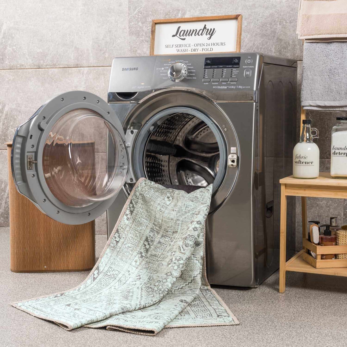 Barny Sage Soft Wash Rug - Cozy & Washable Comfort