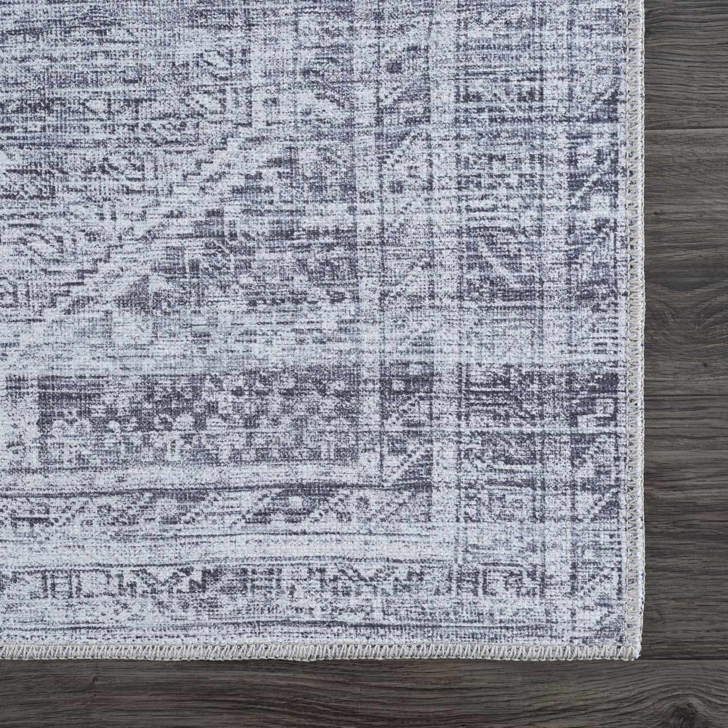 Barny Gray Blue Cozy Washable Rug Delight
