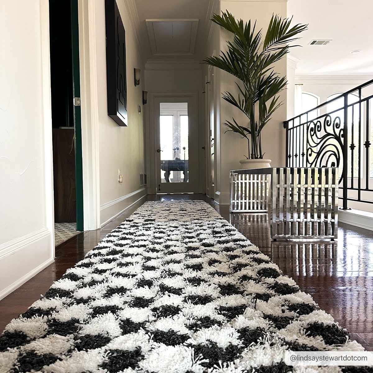 Atira Checkered Monochrome Area Rug