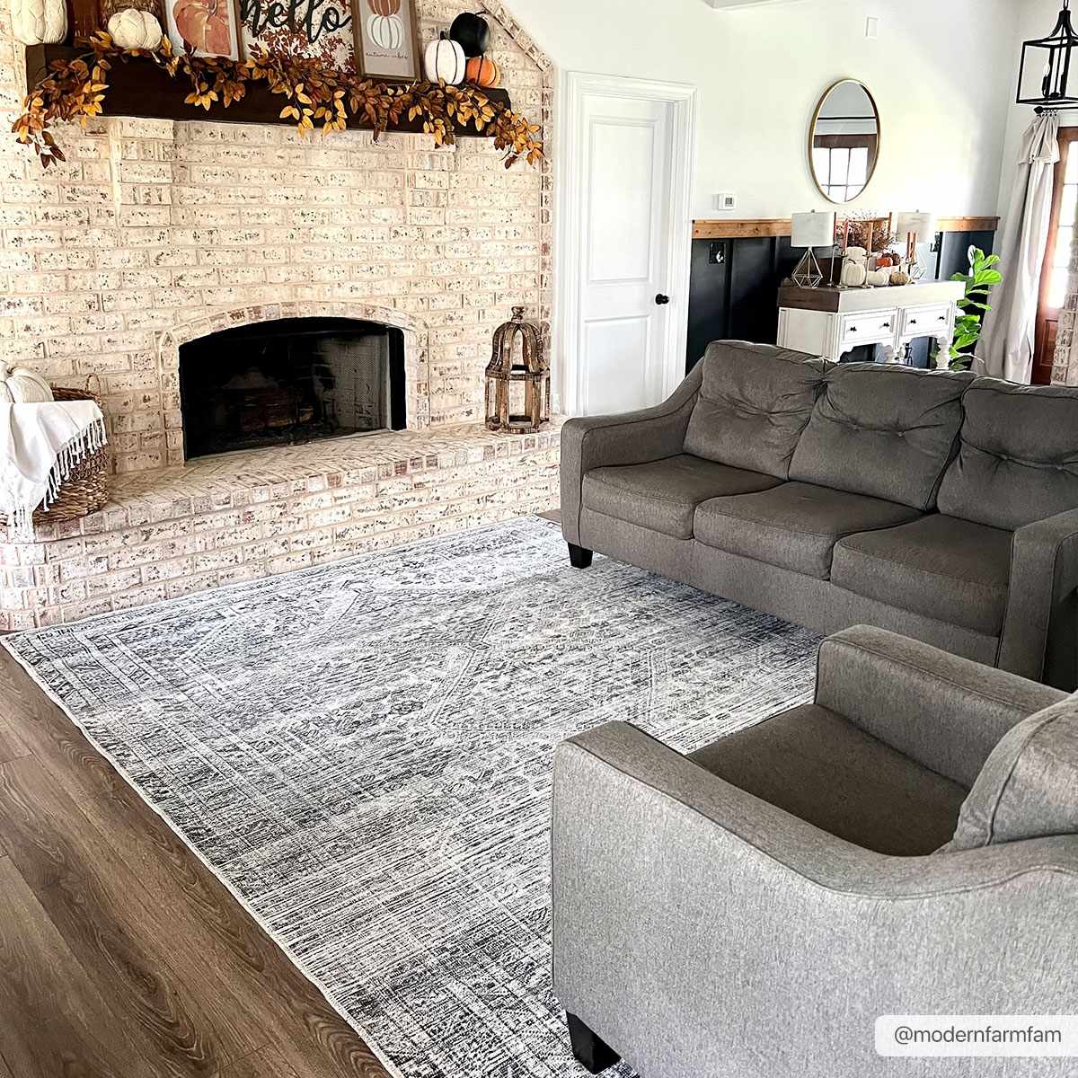 Barny Gray Blue Cozy Washable Rug Delight