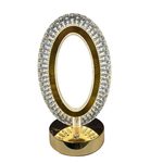 Rechargeable LED Acrylic Crystal Oval Touch Light with Gold Accents Lamp