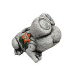 Solar Powered Cement Garden Frog with LED Eyes Outdoor Yard Decor