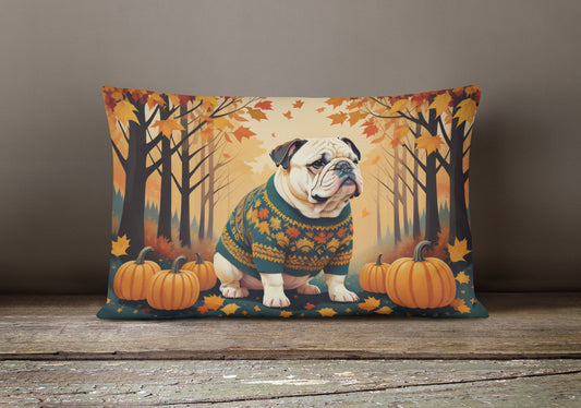 Autumn Bulldog Pillow