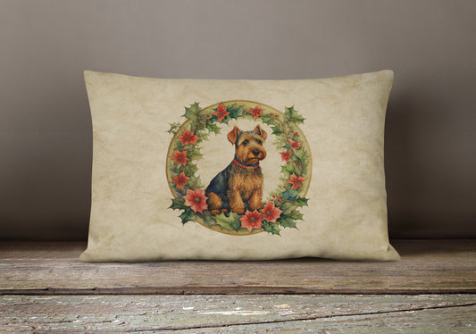 Welsh Terrier Floral Holiday Cushion