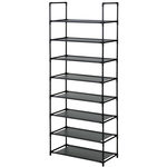 Tall 8-Tier Collapsible Shoe Rack Shelf