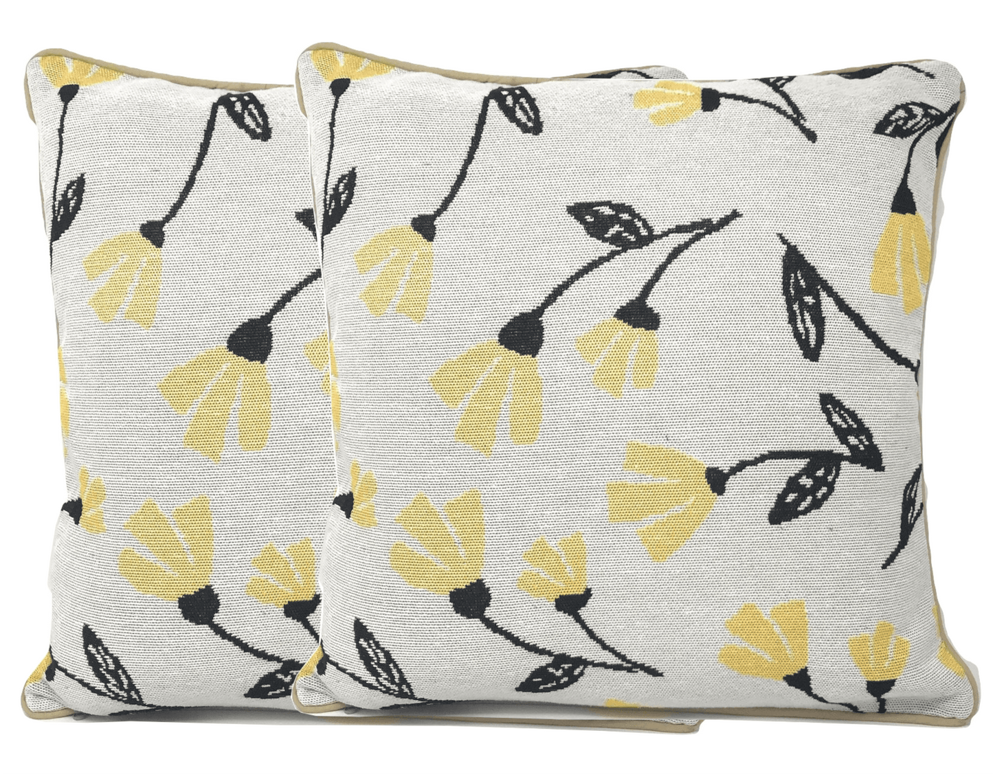 Yellow Fleur Floral Botanical Spring Tapestry Throw Pillow Cover