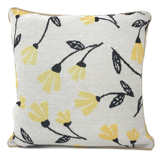 Yellow Fleur Floral Botanical Spring Tapestry Throw Pillow Cover