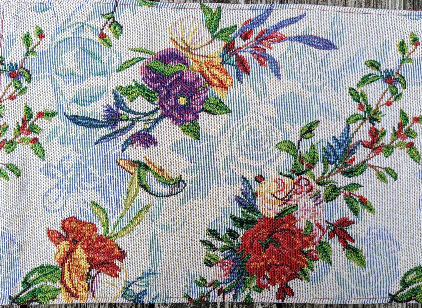 Tropical Sky Blue Birds Floral Tapestry Dining Table Placemats Set of 4