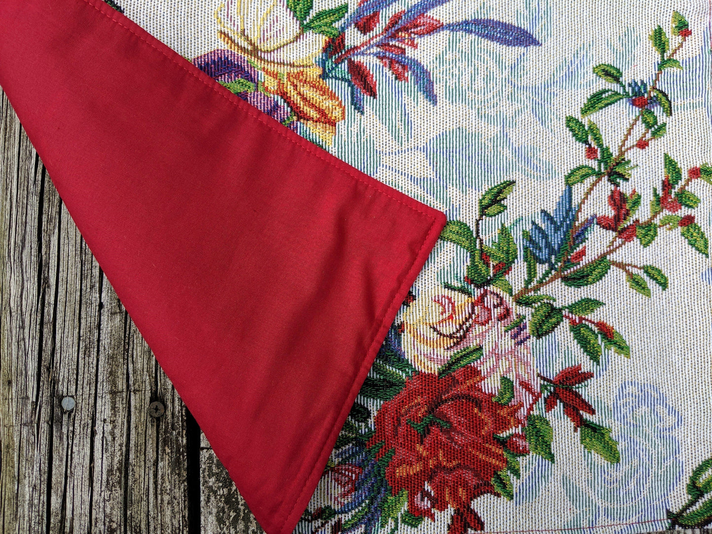 Tropical Sky Blue Birds Floral Tapestry Dining Table Placemats Set of 4
