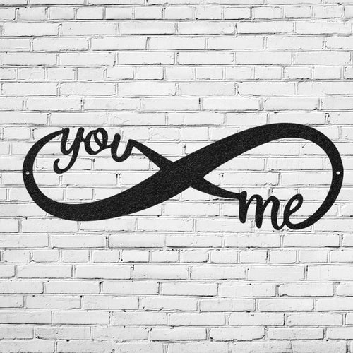 Infinity You + Me Metal Wall Art - Eternal Love Romance Decor Gift