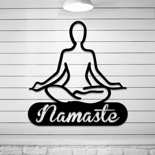 Namaste Metal Wall Art - Spiritual Yoga Meditation Decor Gift