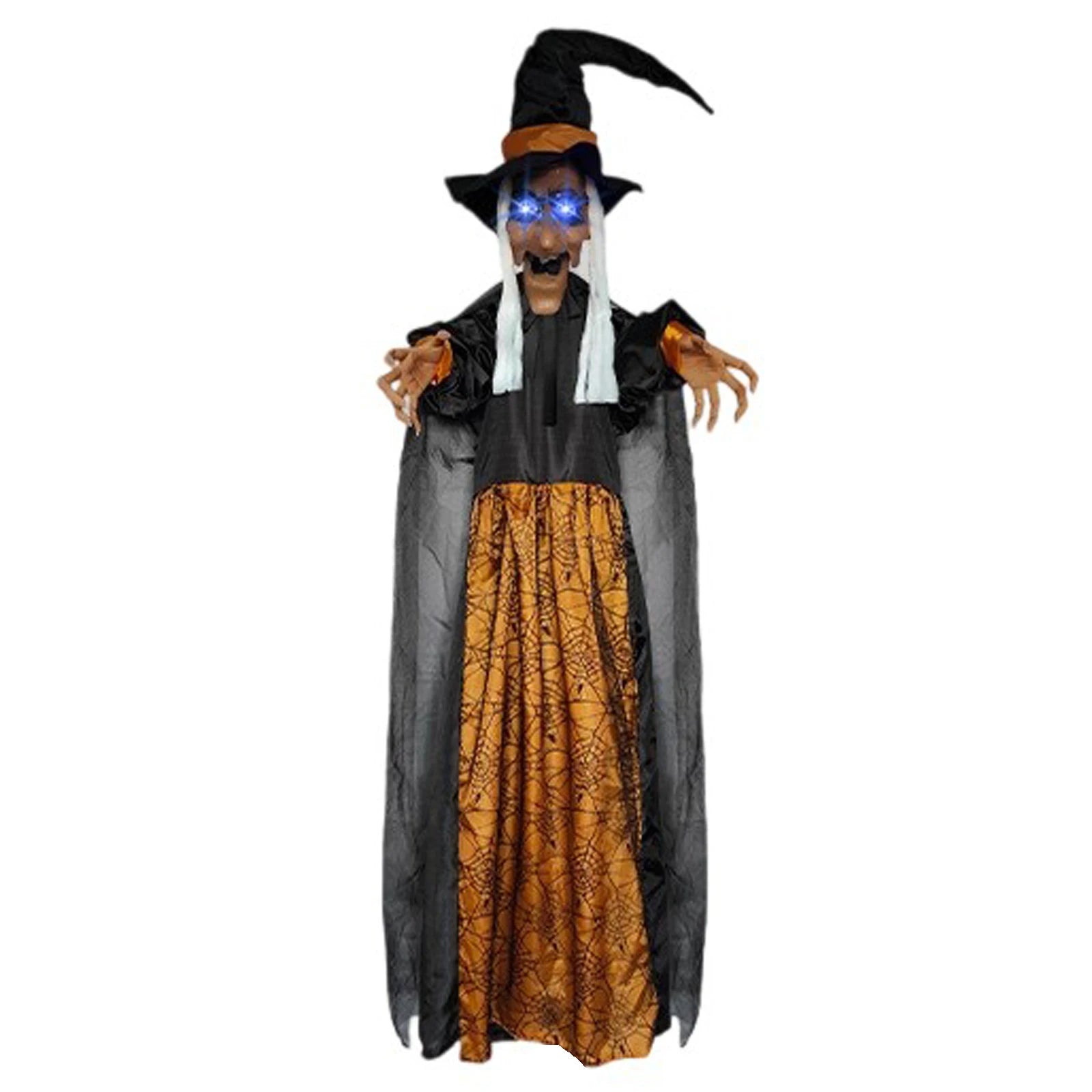 7 Styles Hot Halloween Electronic Witch Decor, Life-size Hanging Witch Halloween Decor, Scary Flying Electronic Witch For Decor