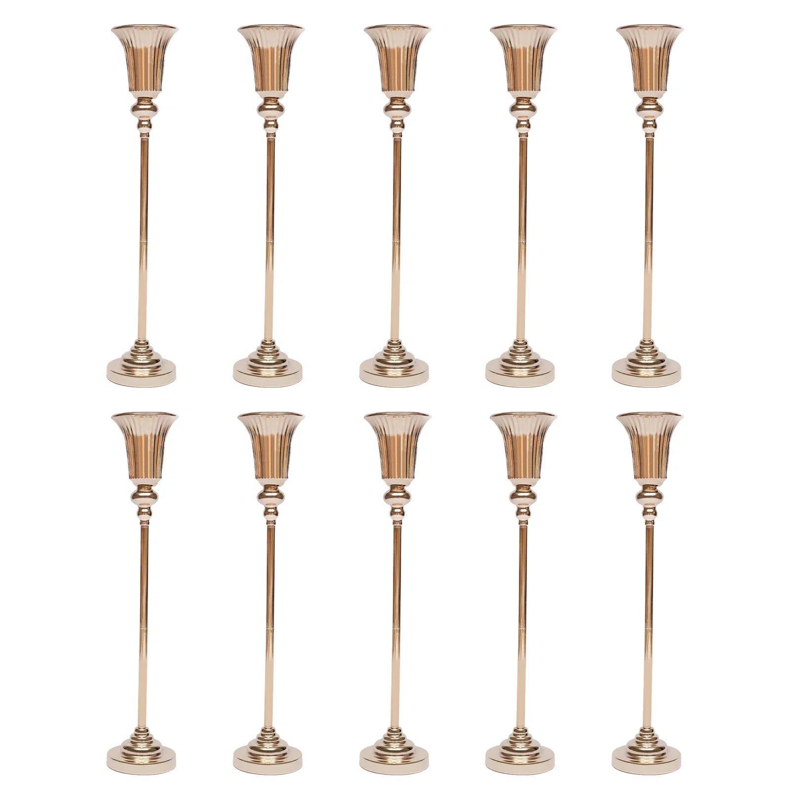 10Pcs Versatile Wedding stands Metal Trumpet Holders Vases For Weddings, Party Decorations