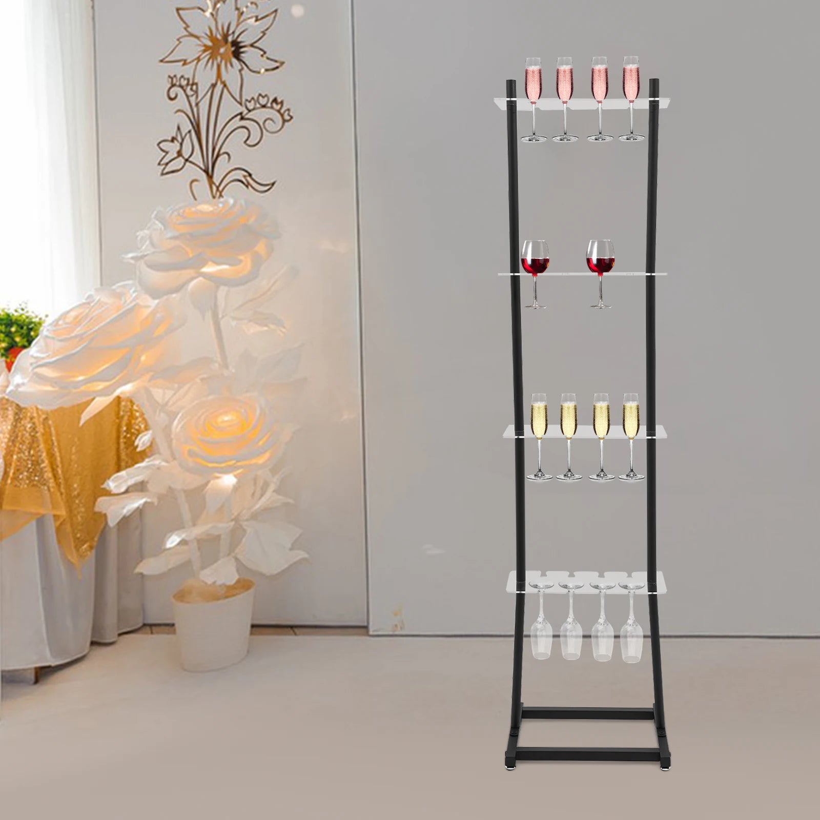 4-Tier Party Champagne Glass Holder & Display Stand
