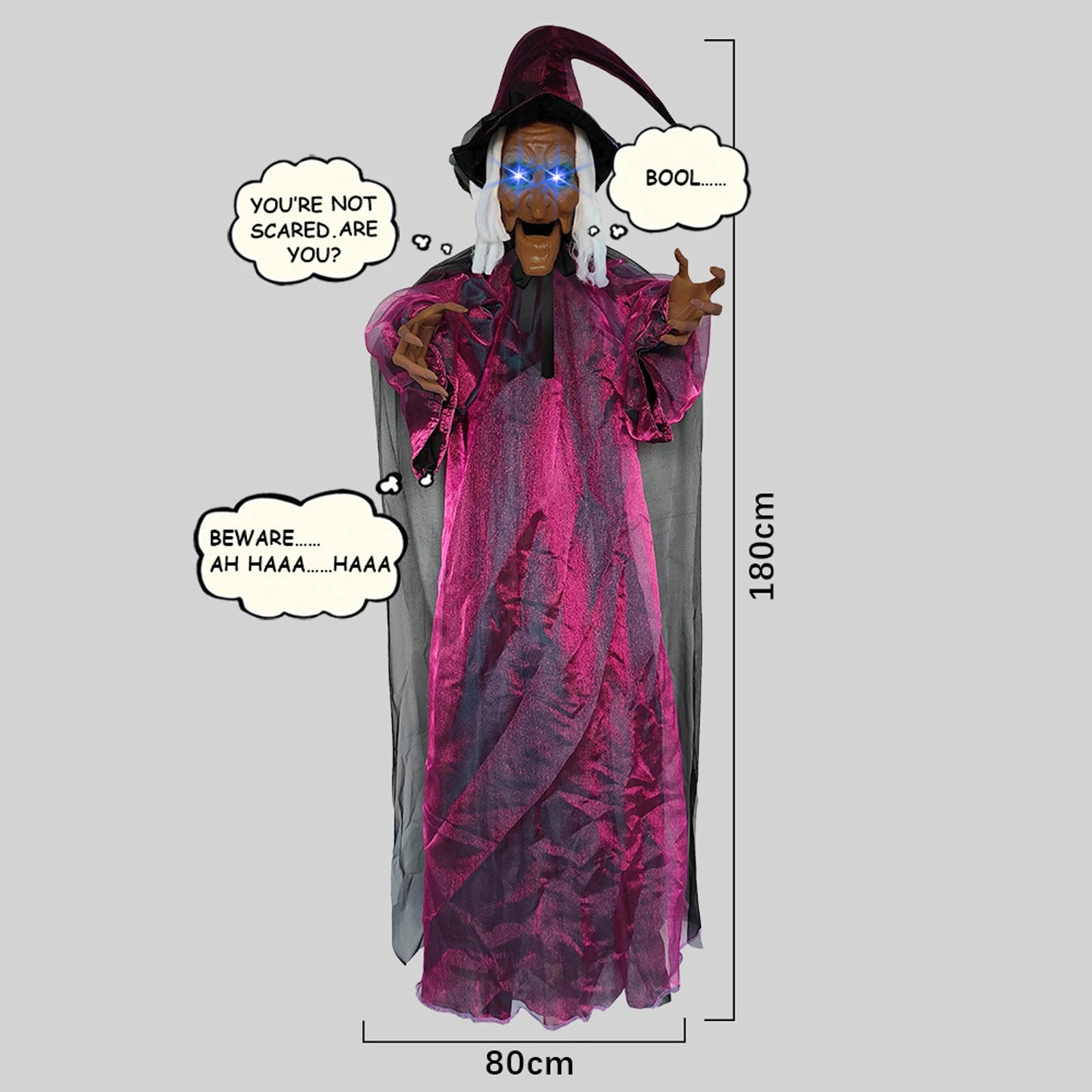 7 Styles Hot Halloween Electronic Witch Decor, Life-size Hanging Witch Halloween Decor, Scary Flying Electronic Witch For Decor