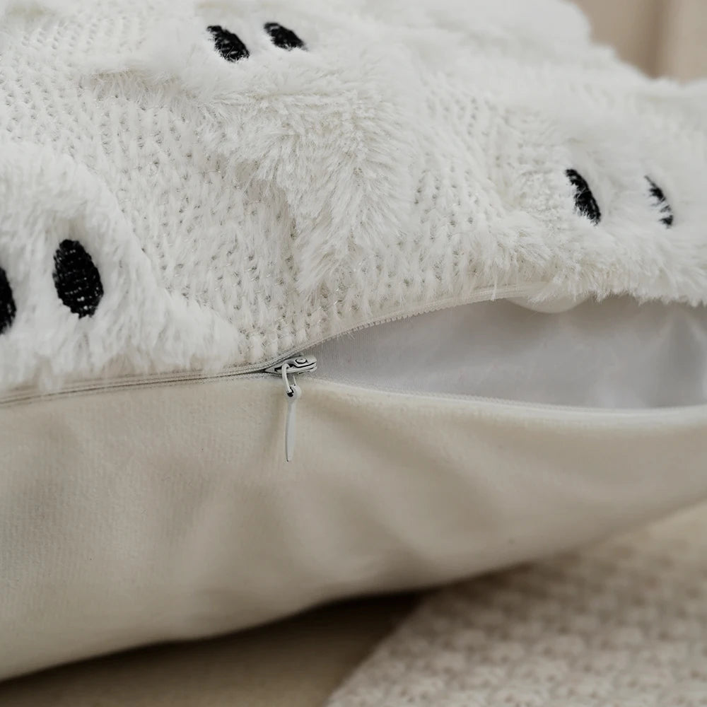 BUYNOW Halloween Quilting Throw Pillow Covers Traditional Style Soft Plush Geometric Ghost Halloween Pillow Cover Home Decor