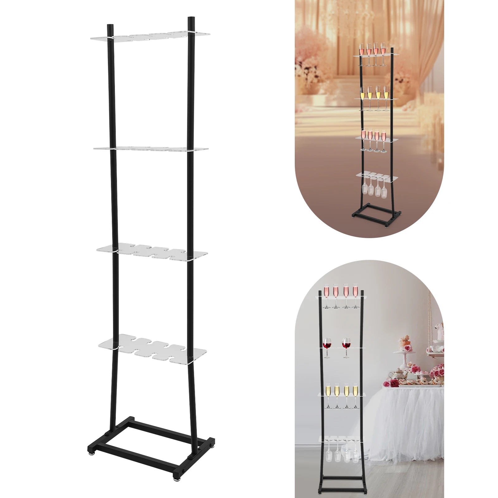 4-Tier Party Champagne Glass Holder & Display Stand