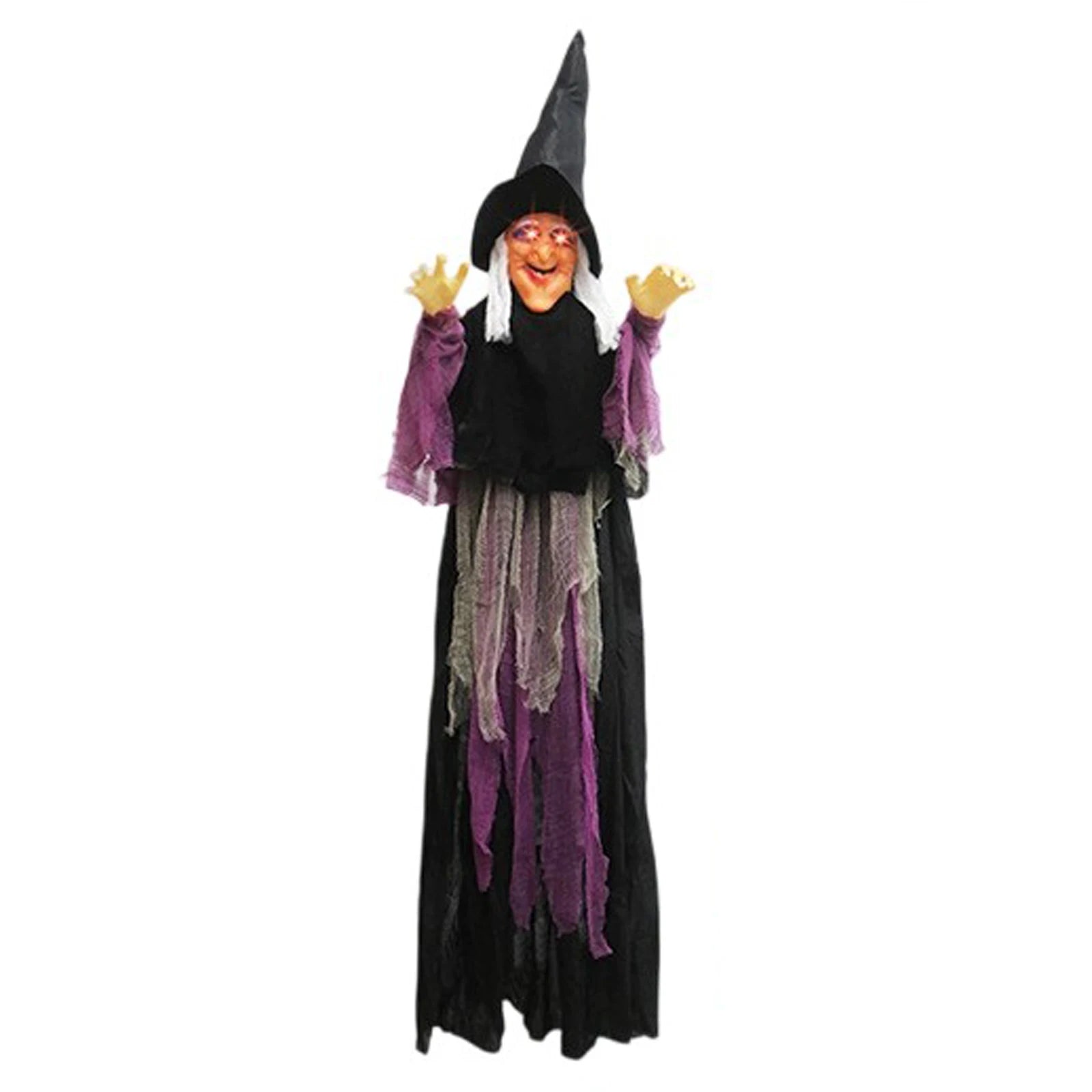 7 Styles Hot Halloween Electronic Witch Decor, Life-size Hanging Witch Halloween Decor, Scary Flying Electronic Witch For Decor
