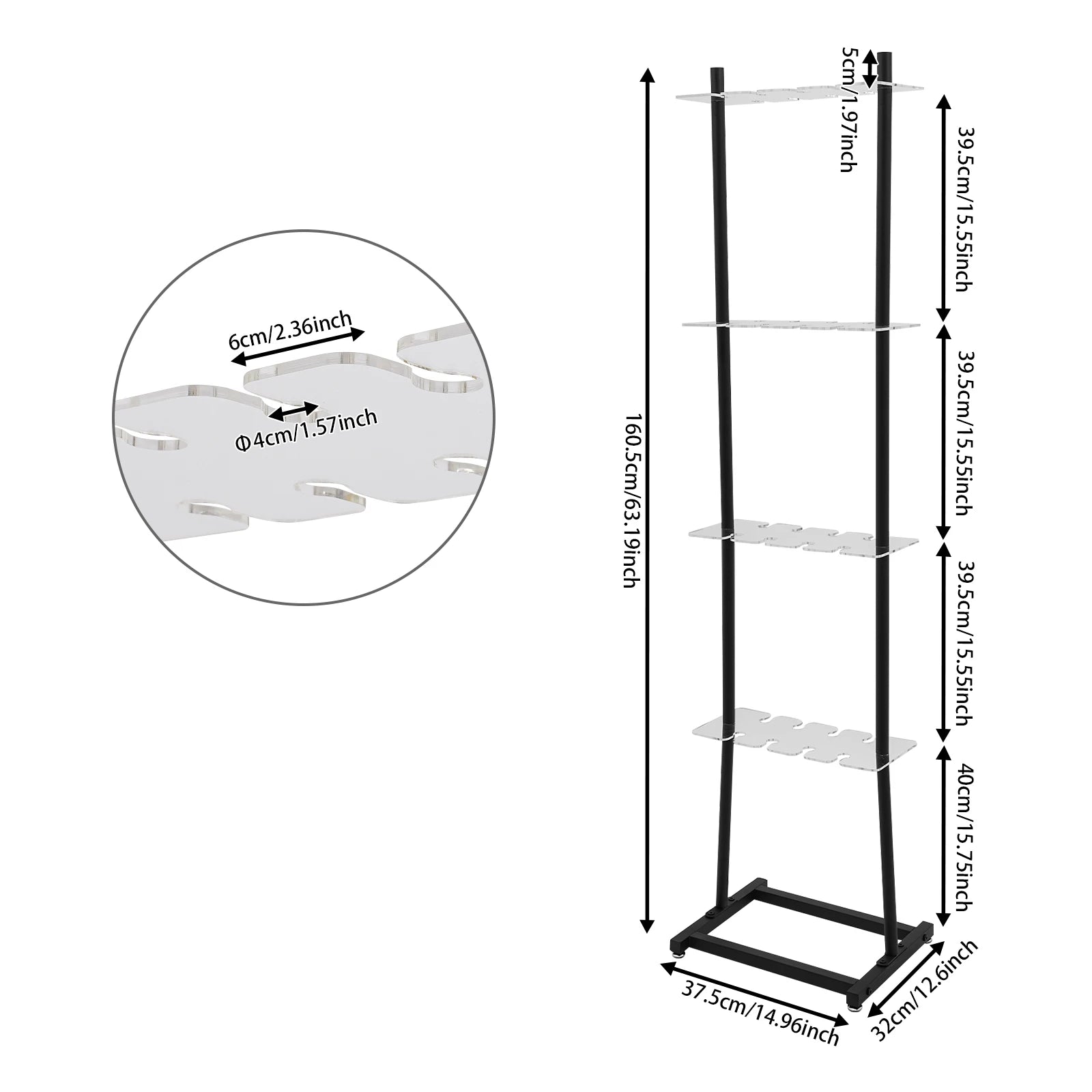 4-Tier Party Champagne Glass Holder & Display Stand