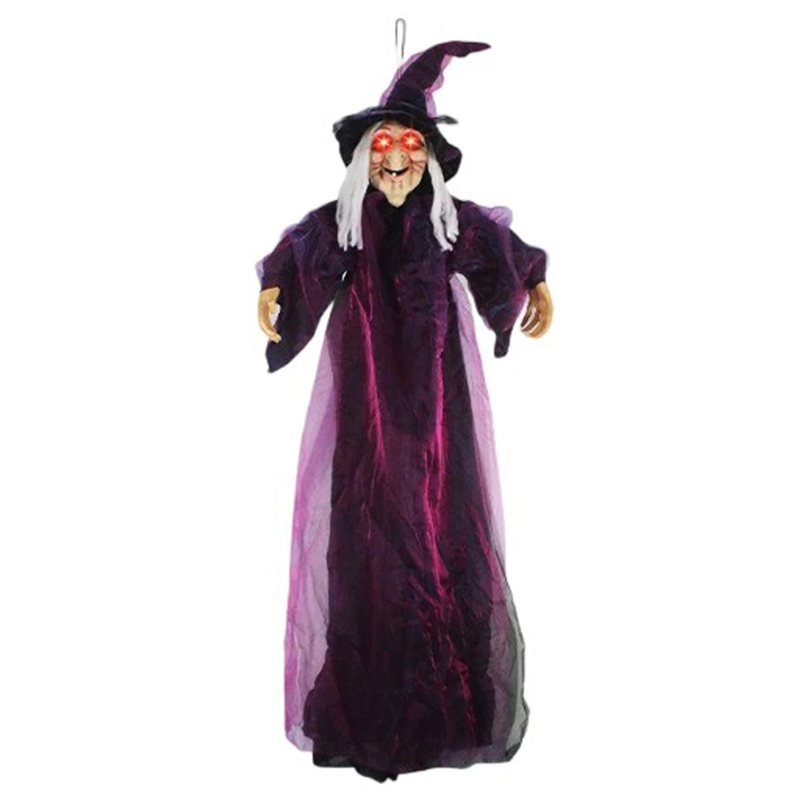 7 Styles Hot Halloween Electronic Witch Decor, Life-size Hanging Witch Halloween Decor, Scary Flying Electronic Witch For Decor
