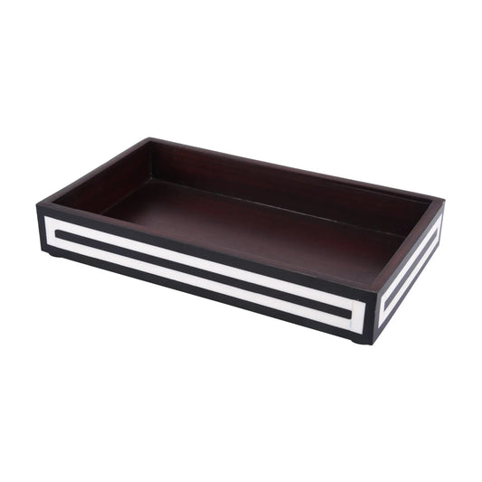 Vanity Trays Parlour Concentric Pattern Wood & Resin Inlay Collection in 10x6