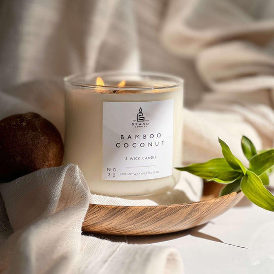 Bamboo Coconut Coastal Candle - Tropical Paradise Escape
