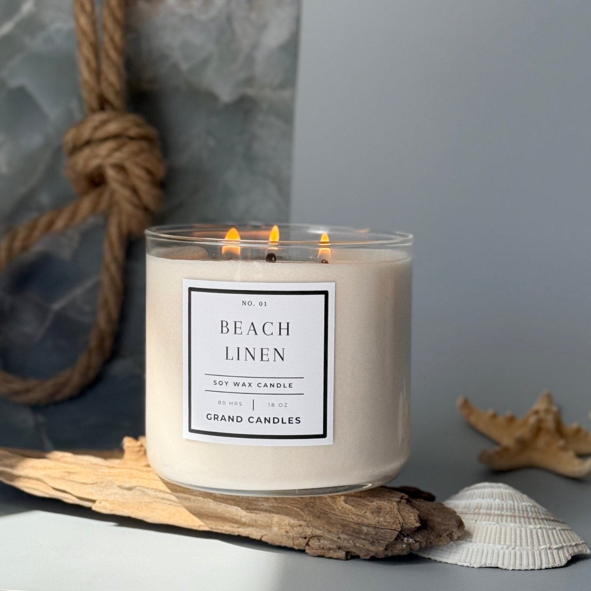 Beach Linen Coastal Candle - Fresh Ocean Breeze