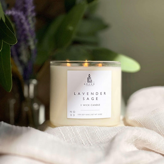 Lavender Sage Wellness Candle - Herbal Spa Retreat