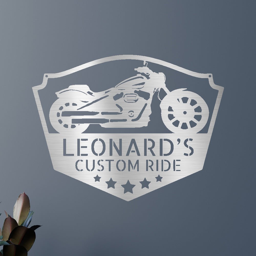 Custom Motorcycle Decor Metal Sign - Personalized Biker Garage Sanctuary Wall Art