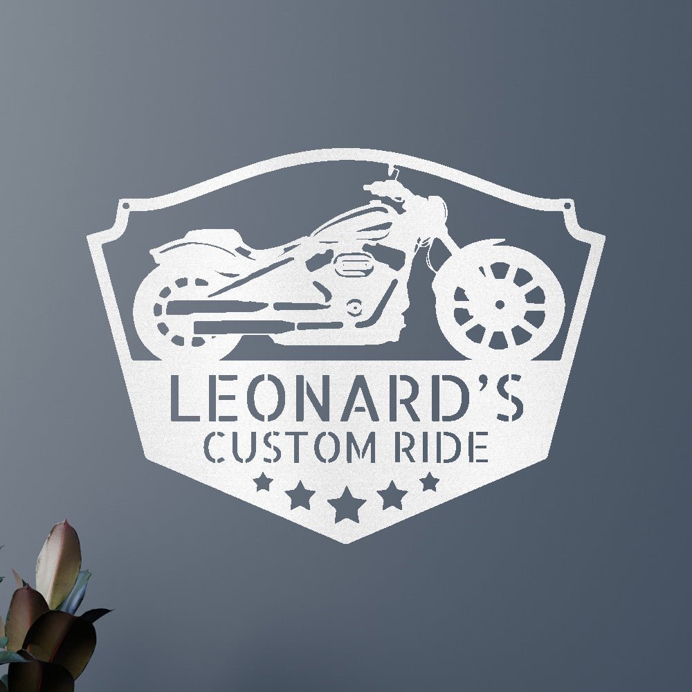 Custom Motorcycle Decor Metal Sign - Personalized Biker Garage Sanctuary Wall Art